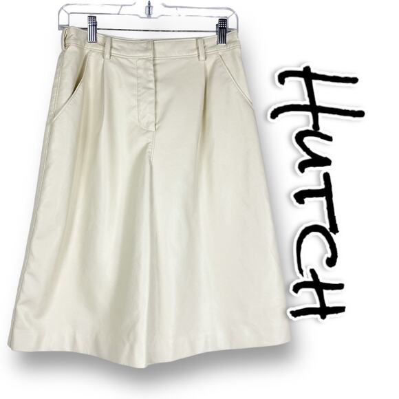 Hutch Faux Leather Long Shorts Seed Pearl High Waist Vegan Womens Size XS - Picture 1 of 10